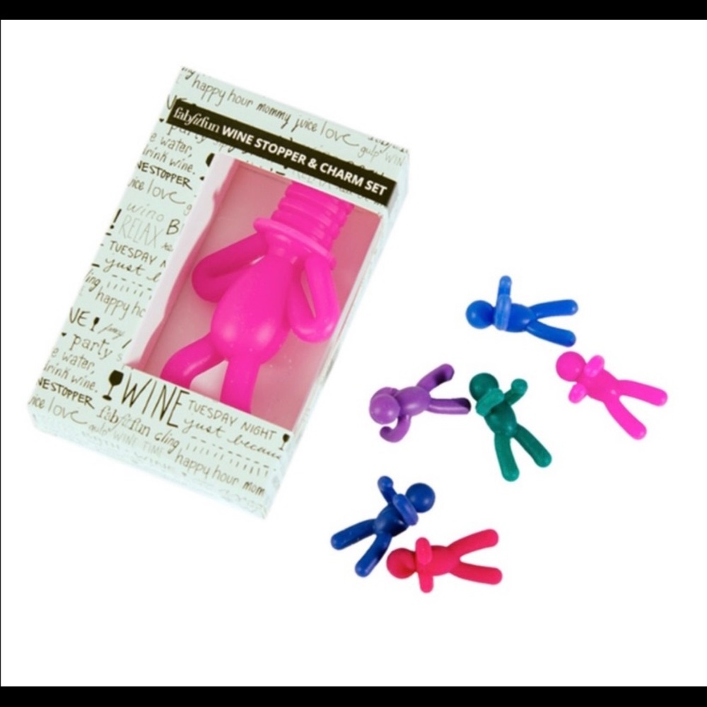 FabFitFun Wine Stopper and Charm Set